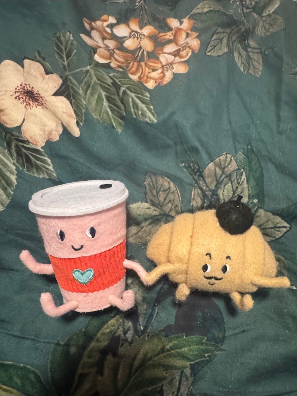 Target Plush Pink Coffee Cup and Yellow Croissant Duo valentine decor